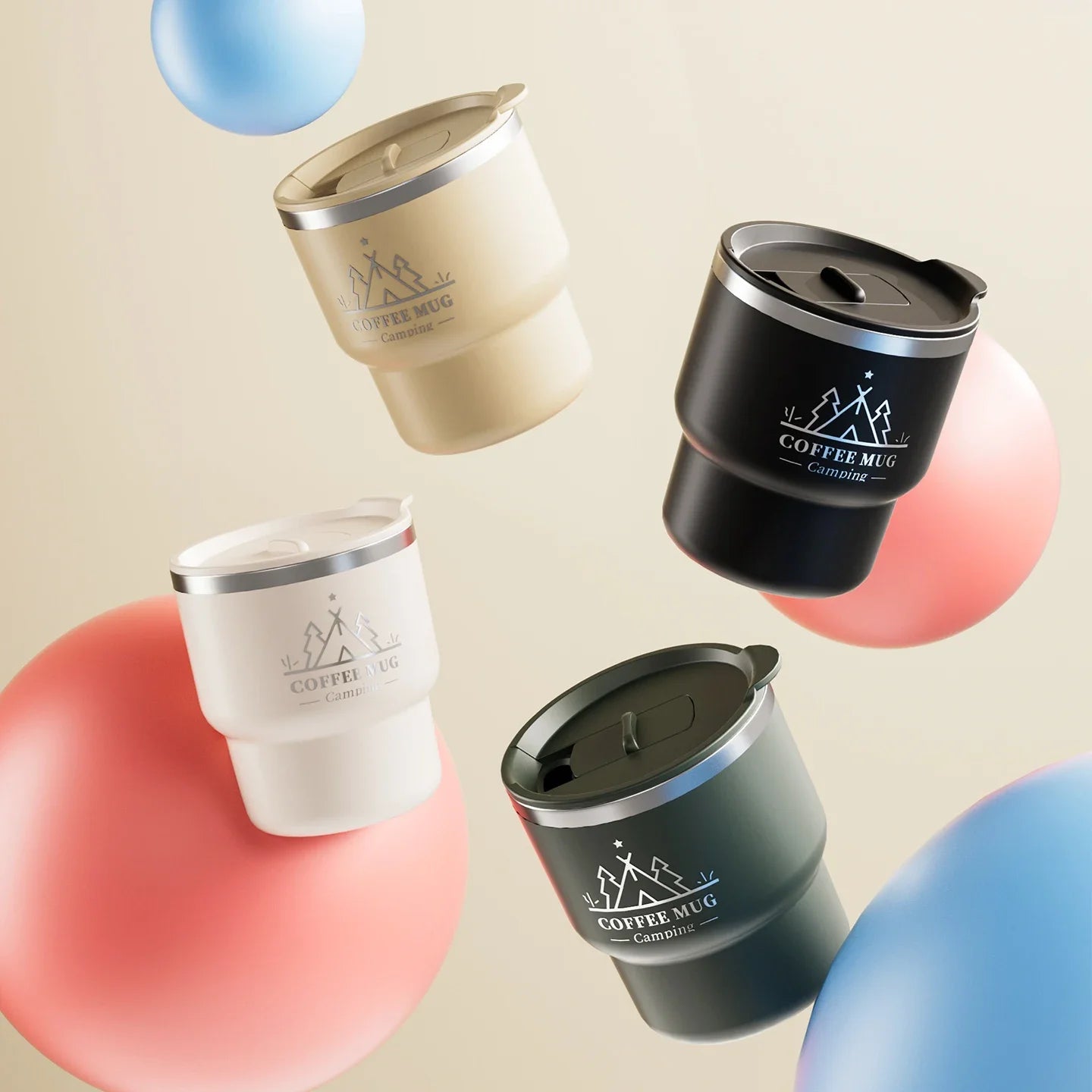 400ml 304 Stainless Steel Double Layer Thermal Cup, Insulated Water Mug for Office Milk Coffee, Student Portable Sealed Tumbler