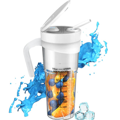 Portable Electric Juicer USB Rechargeable Multifunctional Blender Juicer Cup Suitable for Juice Milkshakes 6 Blades Cutter 470ML