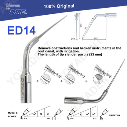 Woodpecker DTE Dental Endo Tips Ultrasonic Scaler Tips Scaling Tips ED-Series Fit NSK SATELEC Scaler Handpiece Dentistry Product