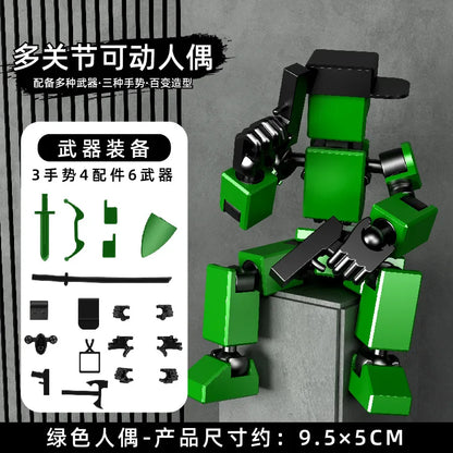 13 Action Figures Toys with Multiple Accessories Mini Action Figure Dummy Robot Assembly Completed Home Desk Decoration