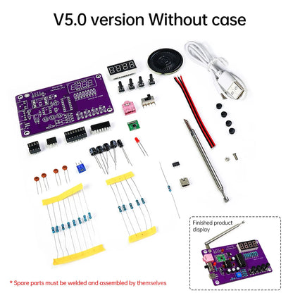 DIY FM Radio Electronic Kit Adjustable Frequency 87-108MHz Practice Soldering RDA5807S Digital Display DIY Soldering HU-017B