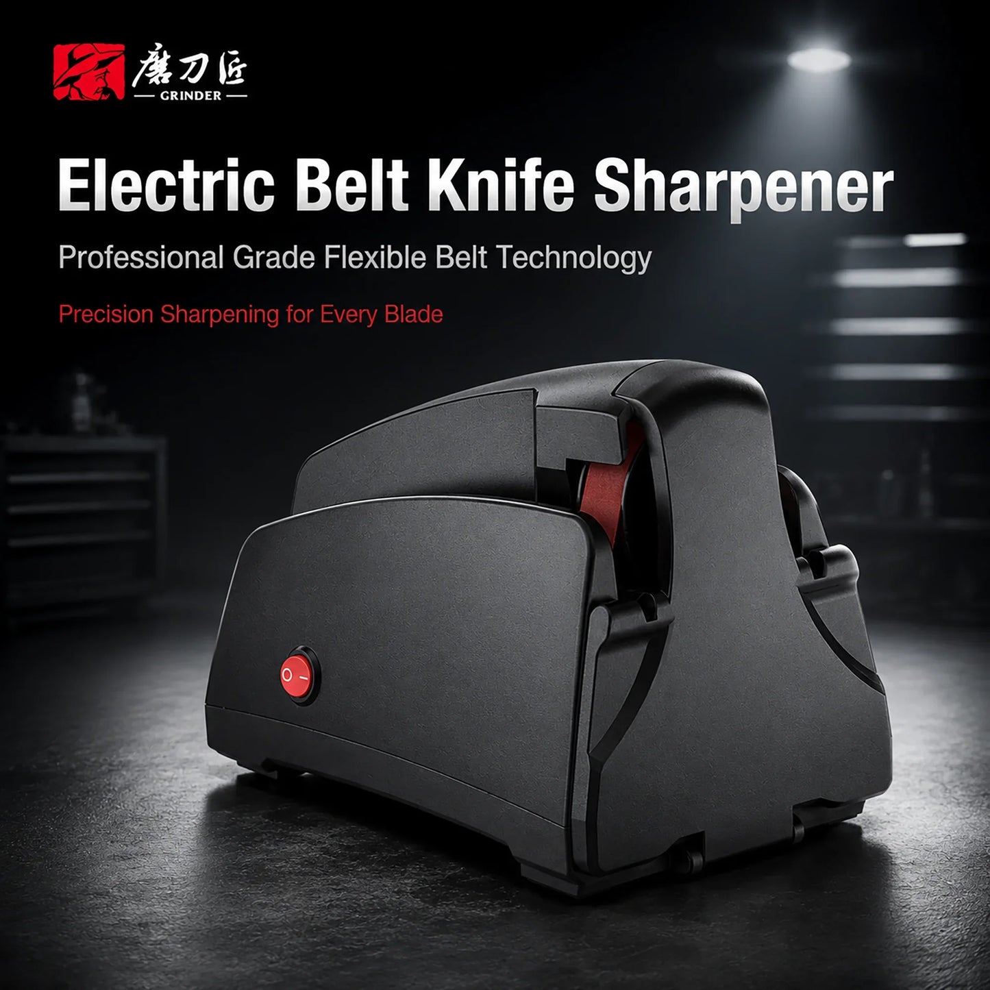 120#-1000# Grit Electric Belt Knife Sharpener for Household, Sanding Belt System, Sharpens & Repairs Quickly