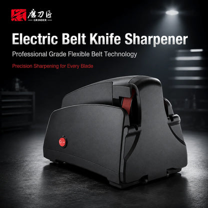 120#-1000# Grit Electric Belt Knife Sharpener for Household, Sanding Belt System, Sharpens & Repairs Quickly
