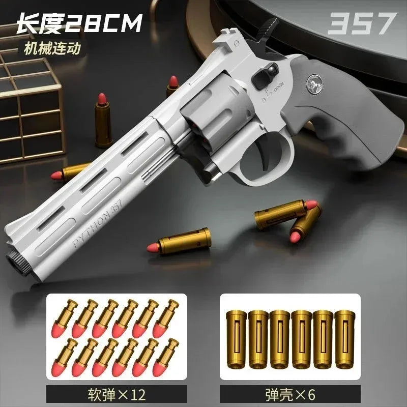 Continuous Firing ZP5 357 Revolver Launcher Pistol Soft Dart Bullet Toy Gun CS Outdoor Game Weapon for Kids Adult
