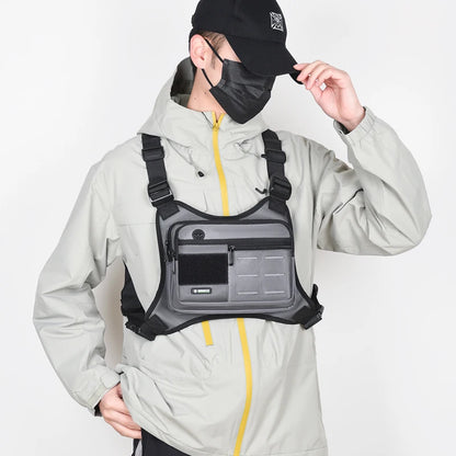 Tactical Chest Rig Bag Men Waterproof Crossbody Harness Vest Molle Pouch Outdoor Hiking Cycling Running EDC Gear Storage Pack