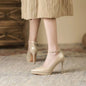 11cm Super High Stiletto Heels Pumps Women Shoes Spring/autumn Ankle Strap Pointed Toe Big Size Elegant Office Shoes