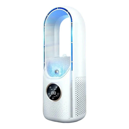 Portable Mini Air Conditioner USB Air Cooler Bladeless Electric Fan 6-speed Silent Timed Air Conditioner Cooling Fan