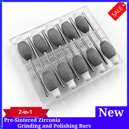 Dental Lab 2-in-1 Grinding Polishing Hand Tool for Pre-Sintered Zirconia Green State Zirconia Restoration Finishing Rotary Tool