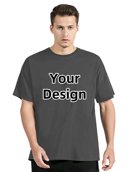 Men's Custom T-shirt With Your Own Logo Tshirt Text And Photo Printed On The Front And Back T Shirt Custom Gift Tees Clothing