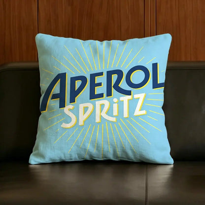 Brand A-Aperol L-Logo S-Spritz Cushion Cover Natural Linen Pillowcase Set, All-in-One Decor for Sofa, Bedroom & Chair