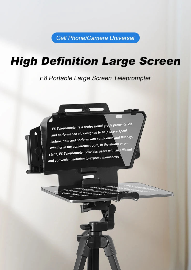 Soonpho F7 F8 Teleprompter for Tablet Laptop Smartphone Camera Bluetooth Portable Telepronter for Live Streaming Recording Video