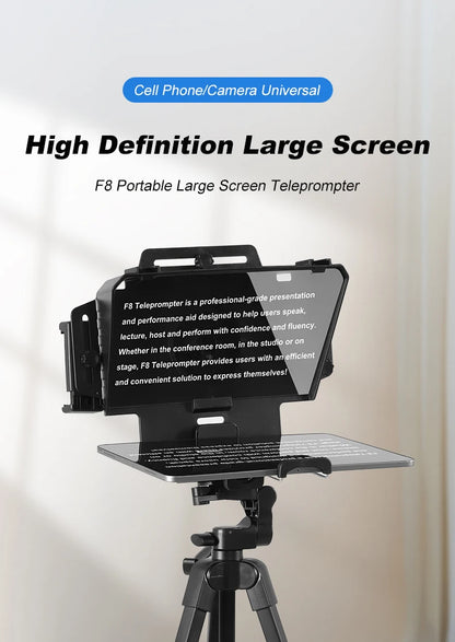 Soonpho F7 F8 Teleprompter for Tablet Laptop Smartphone Camera Bluetooth Portable Telepronter for Live Streaming Recording Video