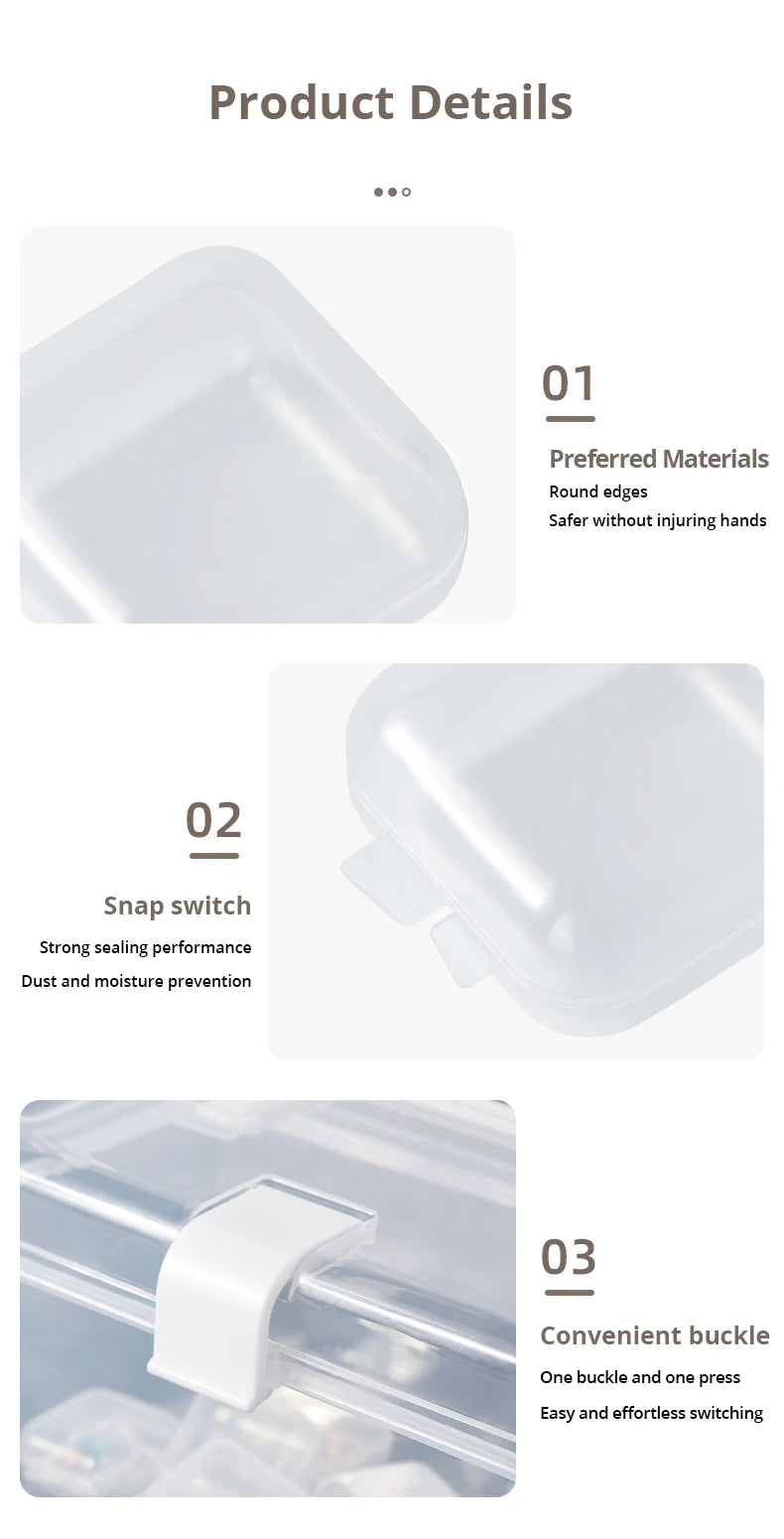 40pcs/set Mini Clear Plastic Storage Box Jewelry Storage Case Transparent Storage Organizer Multifunctional Portable Storage