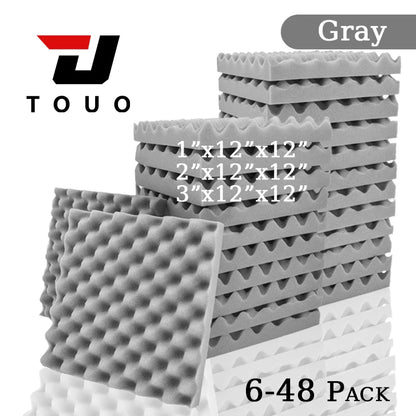 TOUO Acoustic Foam Fireproof Soundproofing Sponge 6/12/24/48 Pcs Egg Crate Soundproof Foam Studio Home Sound-absorbing