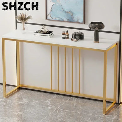 Modern Home Console Table High-looking and Light Luxury Storage Display Shelf Narrow Table for Hallway Entryway Living Room