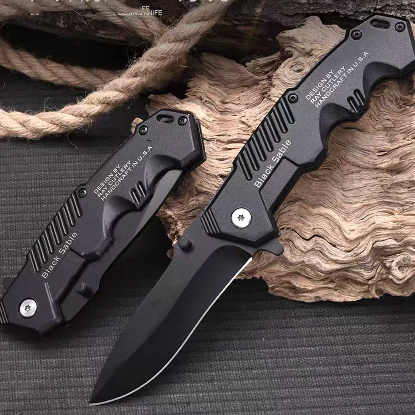 Stainless steel multi-functional folding knife, outdoor camping, wild exploration, survival, portable household fruit knife