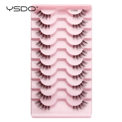 Lashes 3/10 Pairs Half Lashes Cat Eye Natural Long Lashes 3D Mink Eyelashes Full Strip Lashes Makeup Extension Tools