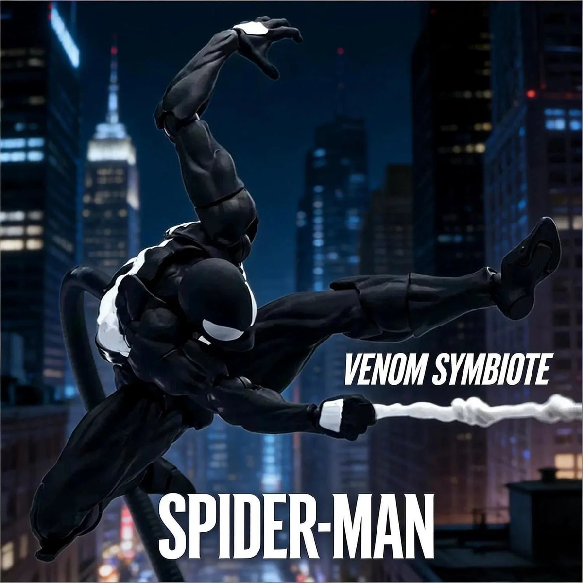 MESS TOYS Black Neighbor Symbiont Spider-Man Black Venom Armor Joint Hands-on Model