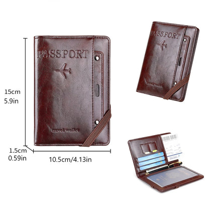 Passport Holder and Wallet in One, Anti-Theft, Anti-Degaussing, Multi-Functional Document and Card Storage Bag, Travel Ticket Holder, Portable Business and Travel Document Organizer, Essential Document Protection Cover for Go