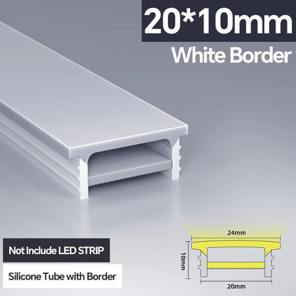 1M-10M LED Neon Rope Tube Soft Silicone Diffuser Channel Black/White Flexible Ribbon Strip Light for Recessed Channel