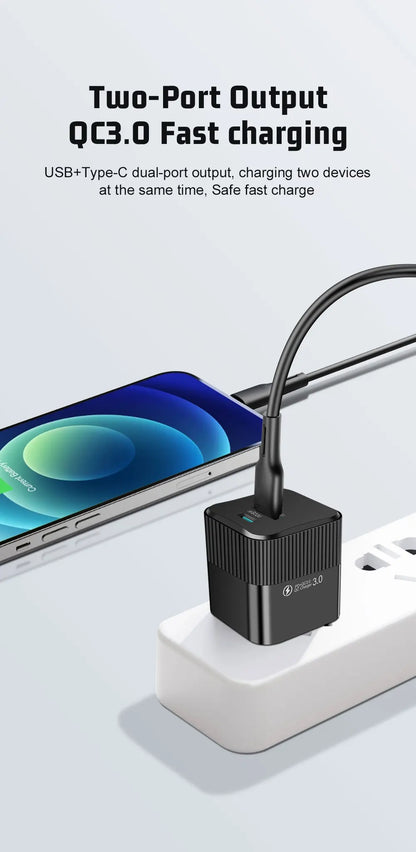 2 Ports PD 25W USB C Fast Charger KR EU  Mini Travel Plug Phone Fast Charging Adapter for iPhone 15 Pro Max Oneplus