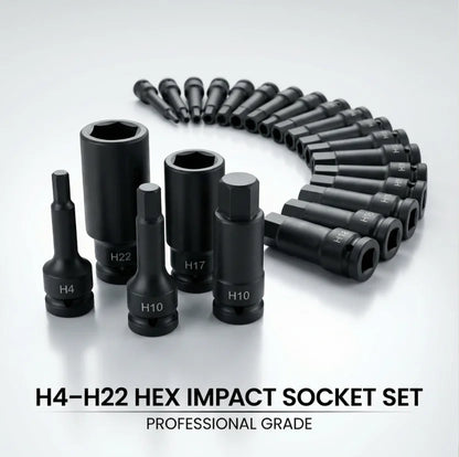 Hi-Spec 1/2" Drive Impact Hex Bit Socket Heavy Duty Cr-Mo Steel Metric Allen Head Adapter Professional Impact Grade Tool