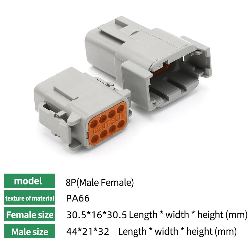10/50/100 Sets Deutsch DTM/DT/DTP/DTF Automobile Connector Plug&Socket Male&Female Terminal DTM04-2/3/4/6/8/12 DTM06-2/3/4/6/8S