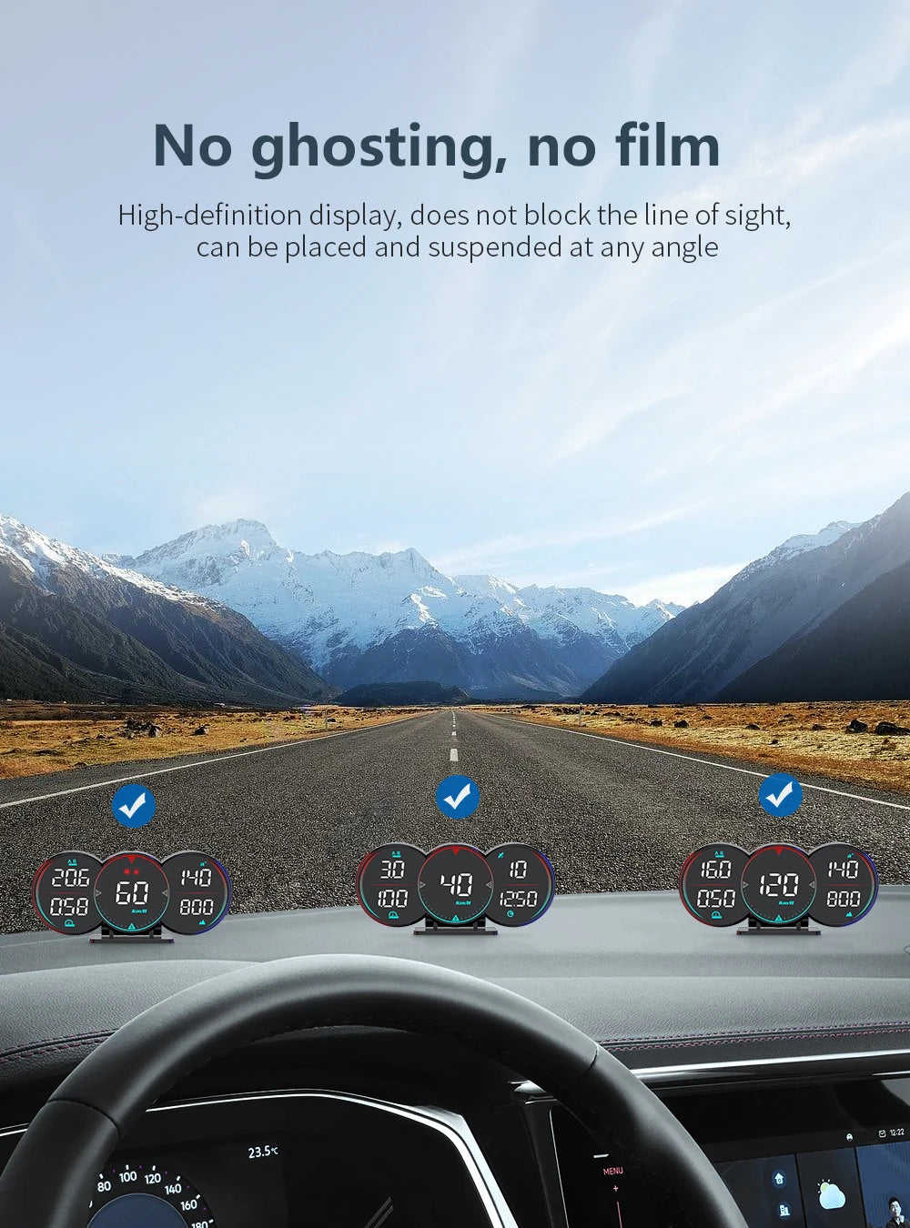 Car Head Up Display HUD GPS Computer Speedometer Windshield Projector Car Dashboard Speed Displays System Modification Car Acces