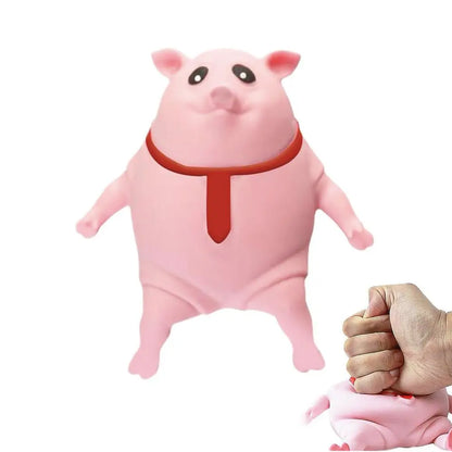 Creative Strange Toy Pig Cartoon Cute Pink La La Pig Toy Vent Pig Whole Person Pinch Music Stress Relief Toy Squeeze Pink Piggy