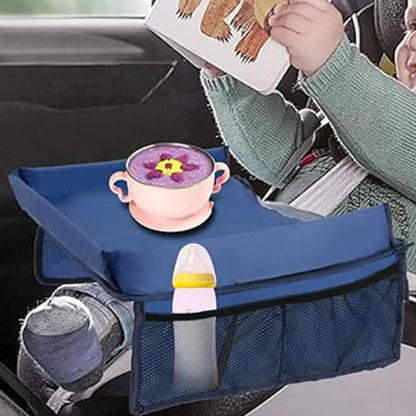 Kids Travel Seat Tray for Car Children's Toy Storage Table Drawing Board Safety Tray Dining Beverage Rack Road Trip Activities