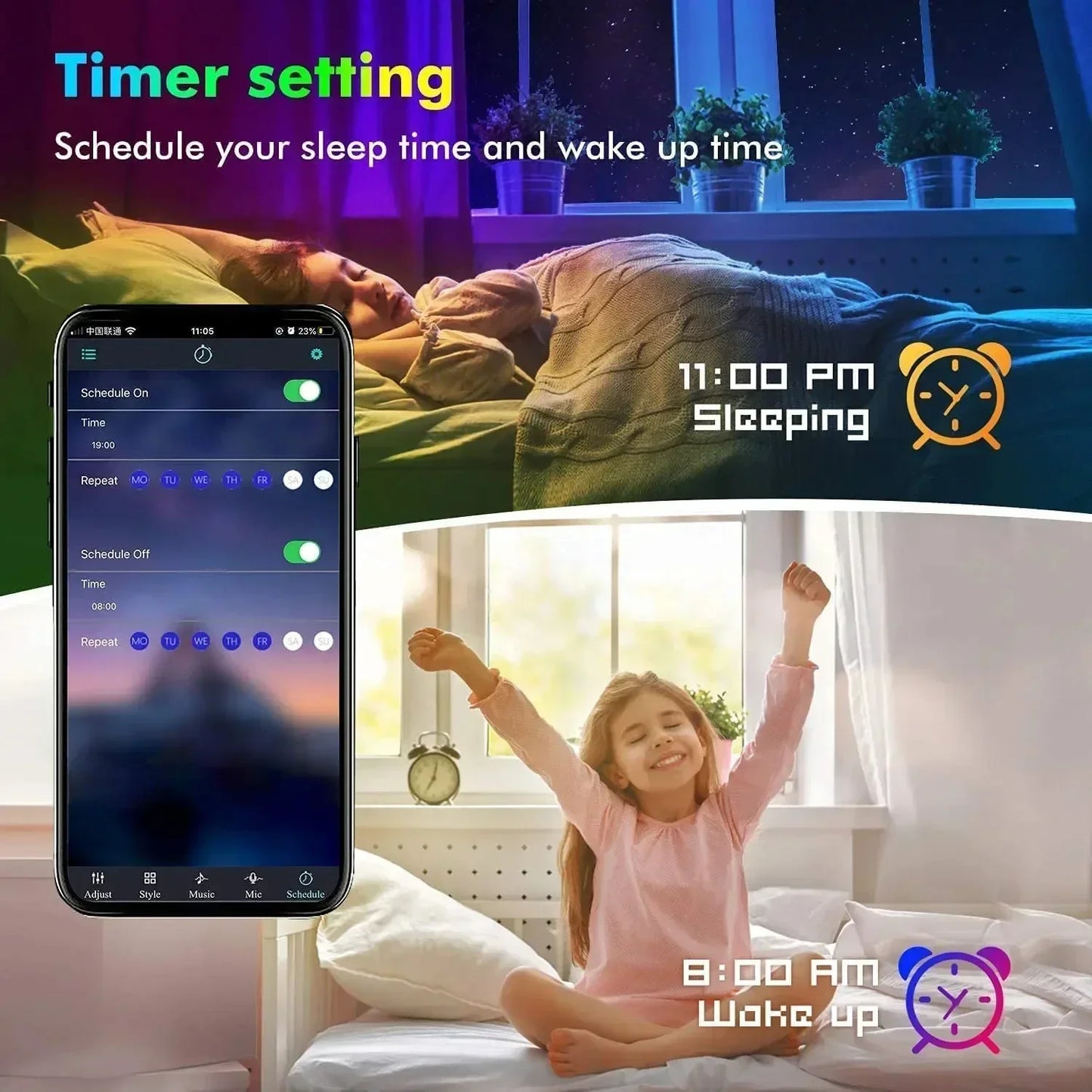 RGB Ambient Light Strip USB 5V LED 5050 Music Sync Flexible Tape Smart Home Lights Remote APP Control for Room TV DIY Decoration