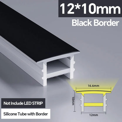 1M-10M LED Neon Rope Tube Soft Silicone Diffuser Channel Black/White Flexible Ribbon Strip Light for Recessed Channel