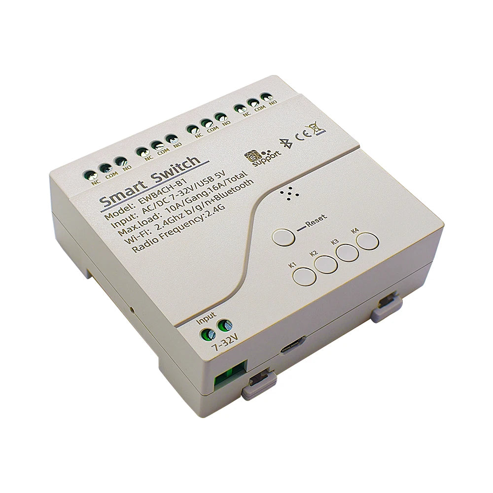 Tuya Zigbee Relay 4CH Smart Home Switch Module APP Remote Control Wireless Radio RF 433 4 Channel Relay for Zigbee Gateway Hub