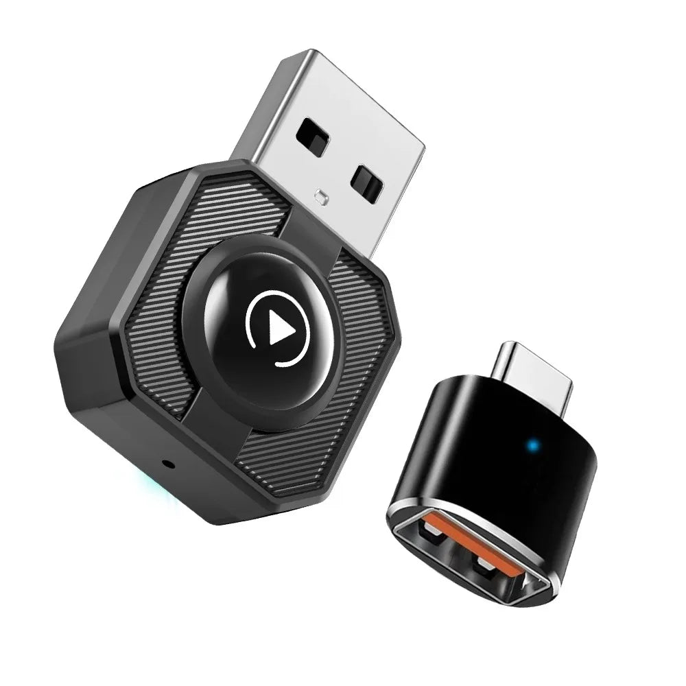 Wireless CarPlay Box 2 in 1 Mini AI Box for Car Plug and Play Adapter for iPhone Android Auto Smart Multimedia Easy Install