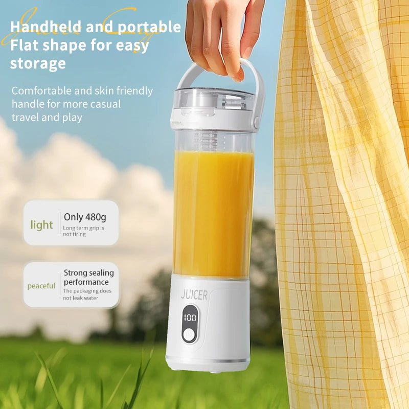 Portable Mini Blender Electric Fruit Juicer Smoothie Orange Fresh Juice Blender Multifunction Rechargeable Portable Juicer Mixer
