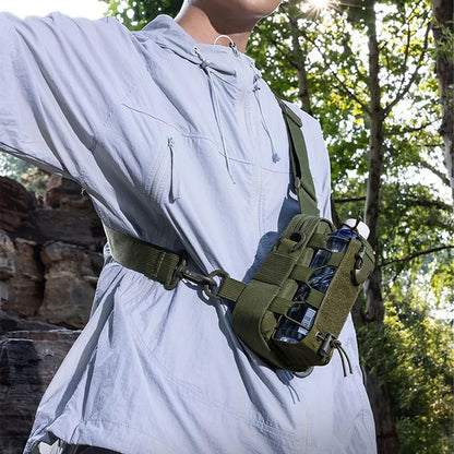 Outdoor Water Bottle Waist Bag Phone Crossbody Storage Pouch Camping Cycling Chest Bag Multifunctional Tactical Chest Bag Men's