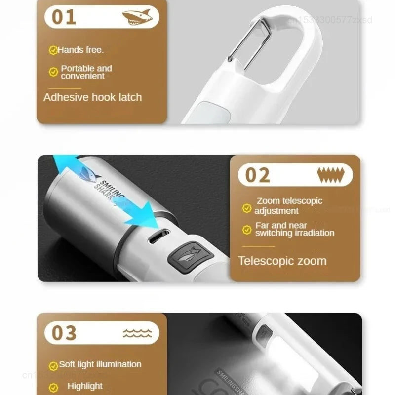 Outdoor Strong Lights Flashlight Camping Emergency Household High Brightness Multifunctional Rechargeable With Side Light