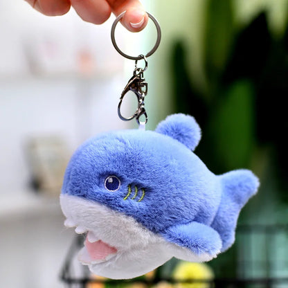 Seal Shark Whale Beluga Keychain Pendant Doll Mini Marine Animal Plush Keyring  Backpack Pendant Decor Kawaii Pendant Doll
