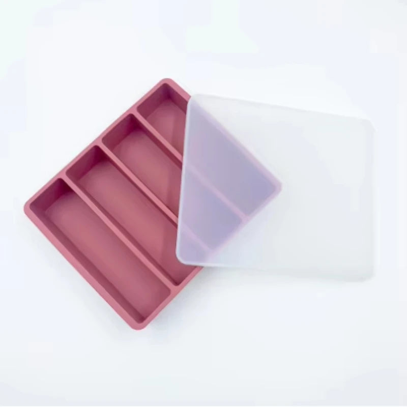 1PC Multi Colo  Silicone Freezer With Lid Easy Release Silicone Freezer Container For Freezing And Storing Soups  Broths Sauces