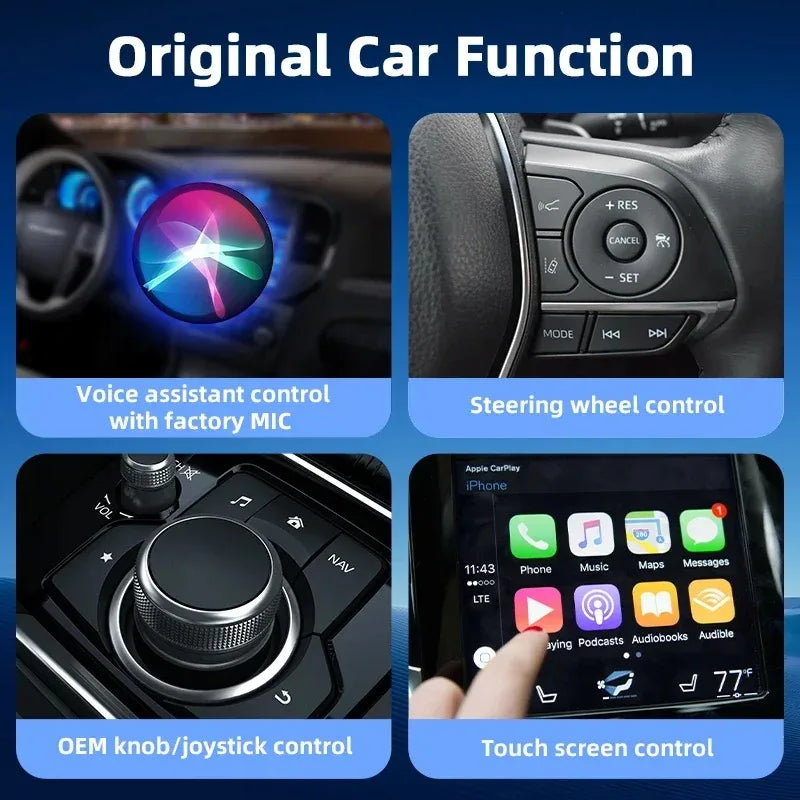 Wireless Carplay Android Auto Adapter 2 in1 Mini Car AI Box AI Smart Box For Audi Toyota Mazda Nissan Kia Ford Opel Skoda