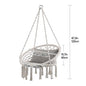 Nordic Style Cozy Macrame Hanging Chair Swing for Balcony Boho Egg Swing Seat Indoor Outdoor Rope Hammock Chair with Fringe