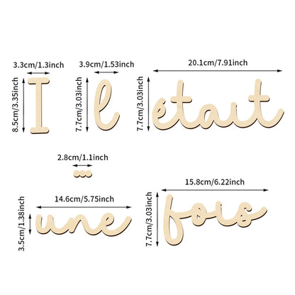 Once Upon A Time Sign Wooden Wall Sticker Wood Wall Stickers Wall Decor Wood Lettering for Reading Nook or Room Decoration
