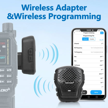 TIDRADIO Q2L Walkie Talkie Wireless Handheld Speaker Mic AI Noise Reduction Wireless Microphone Support Zello Odmastr Program