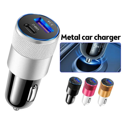 66W Car USB Adapter Fast Super Car Charger Cigarette Lighter PD USB Car Charger Auto Parts Accessories For iPhone Xiaomi Samsung