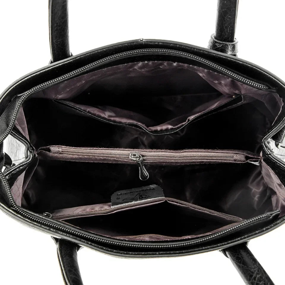 Genuine Brand Women's Soft Leather Handbags Ladies Large Tote Bag Female Square Shoulder Bags Sac Fashion Crossbody Bags Purse