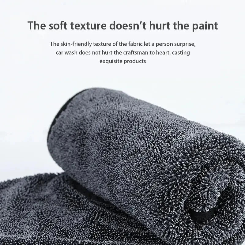 2pc Absorbent Microfiber Cleaning Cloth - Soft, Durable & Quick-Dry Towel for Cars, Home, and Bathroom Use