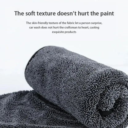 2pc Absorbent Microfiber Cleaning Cloth - Soft, Durable & Quick-Dry Towel for Cars, Home, and Bathroom Use
