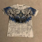 imited Stock Men's Harvester Skull T-Shirt Gothic Wings Cross Print  Vintage Streetwear Soft Breathable FabricL