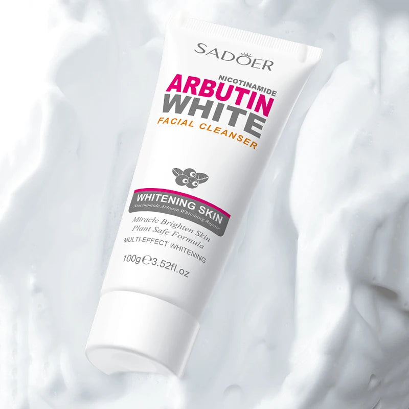SADOER Niacinamide Arbutin Facial Cleanser Deeply Cleansing Oil Control Moisturizing Blackhead Removal Wash Foam Skin Care