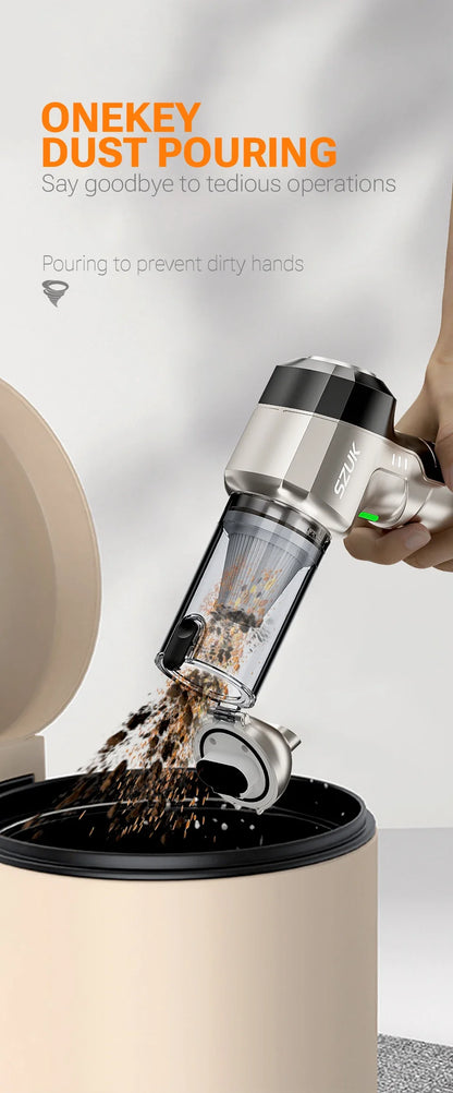 SZUK NEW C017MAX Car Vacuum Cleaner Wireless Mini Handheld Strong Suction Cleaning Machine Portable Vacuum Cleaner for Car Home